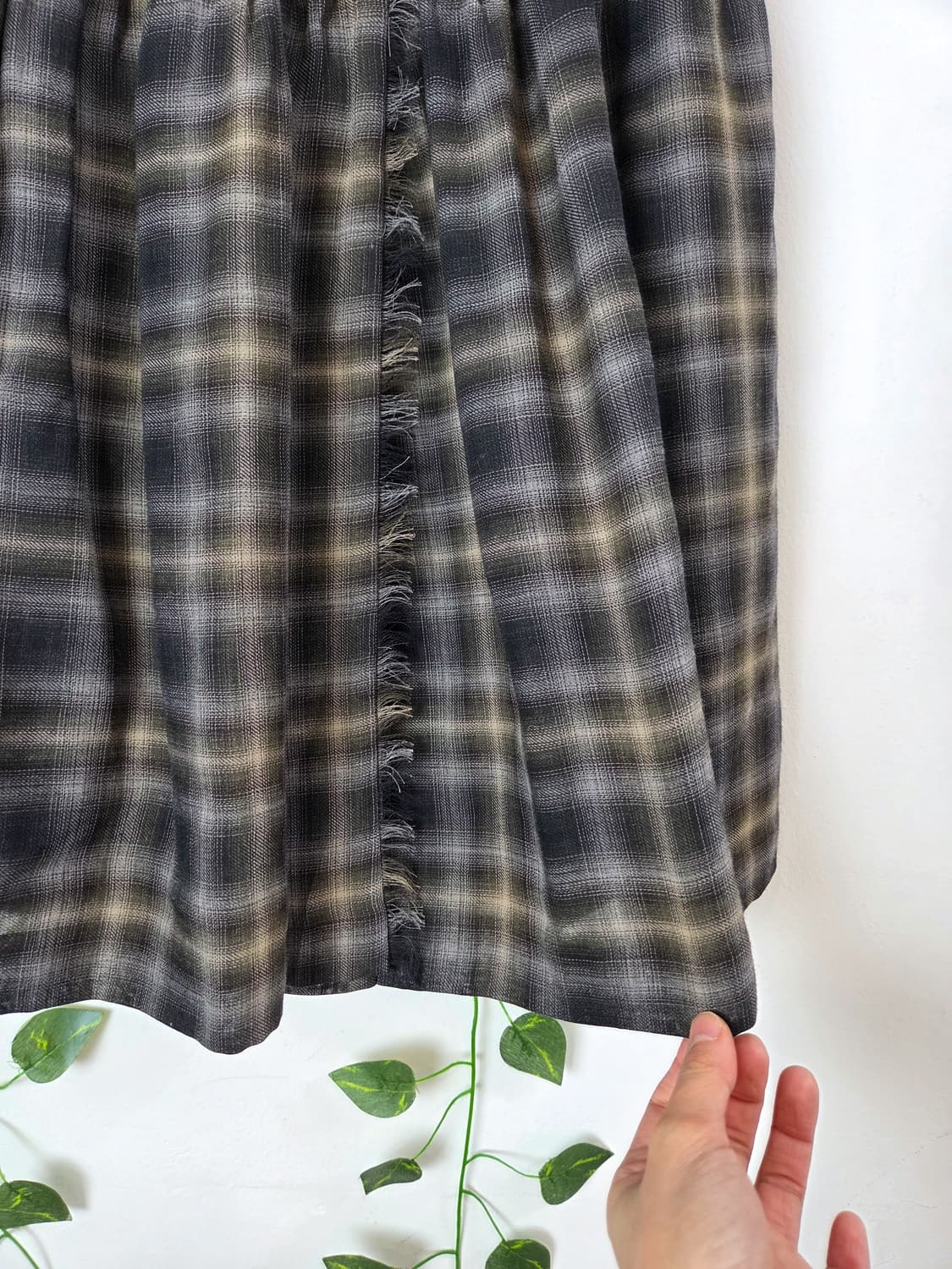 체크 미디 랩스커트 상품이미지3