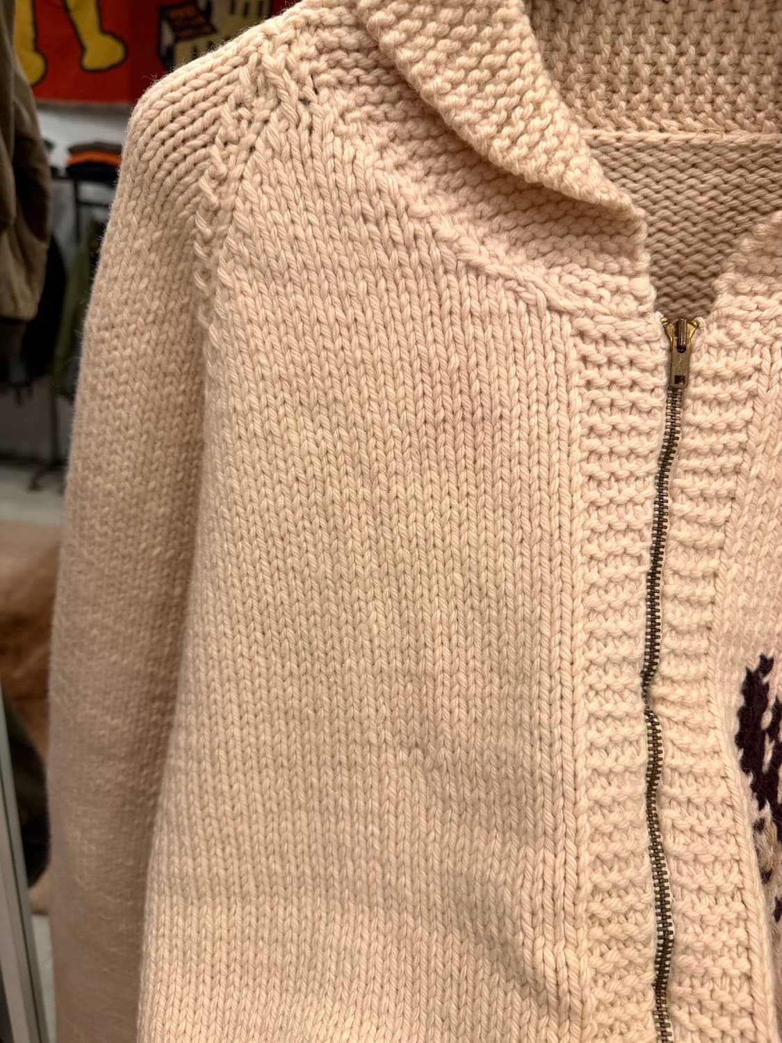 60-70s Vtg 빈티지 헤비울 Deer 코위찬 니트 집업 상품이미지10