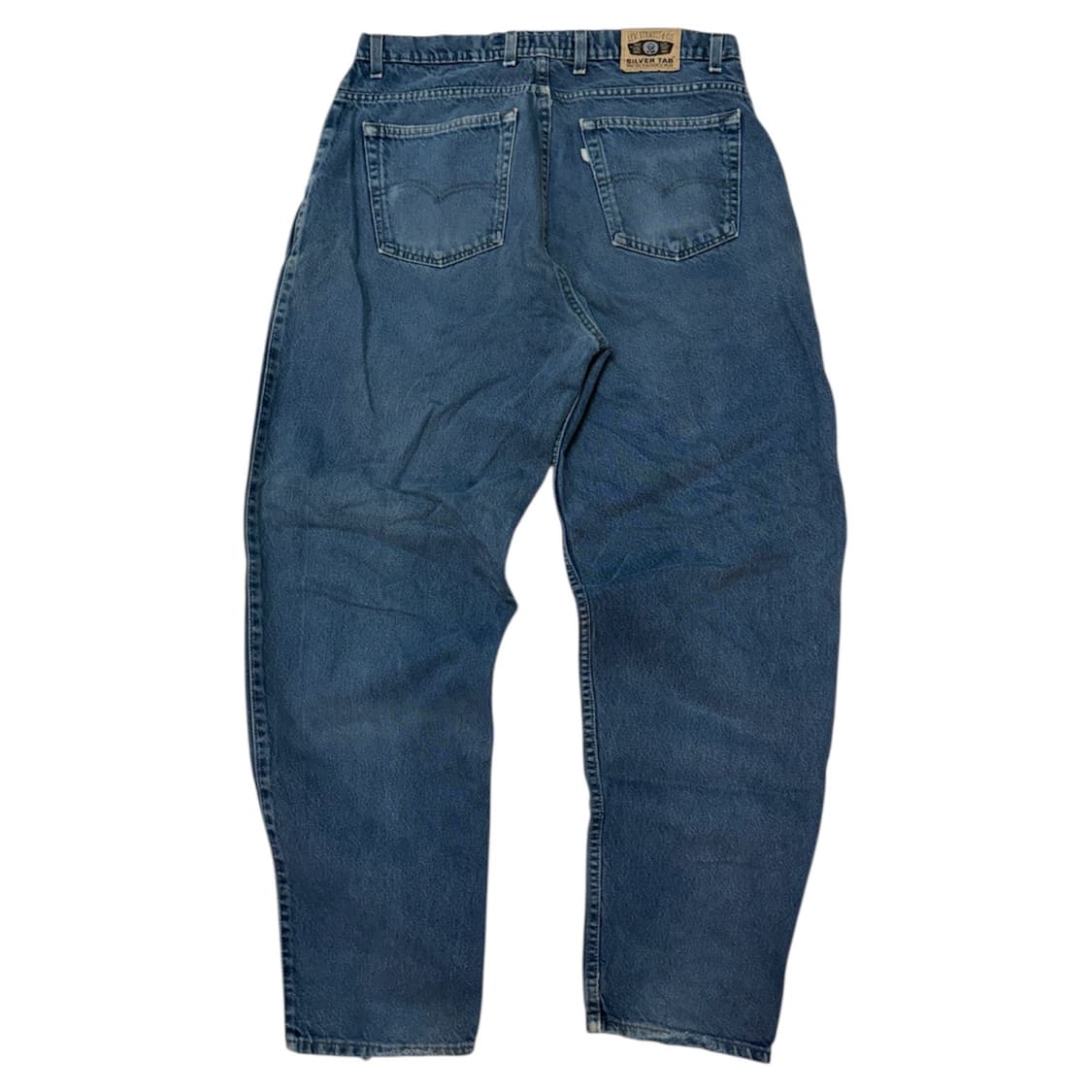 [36X32] 90s 리바이스 실버탭 초판 와이드 배기진 블루 상품이미지2