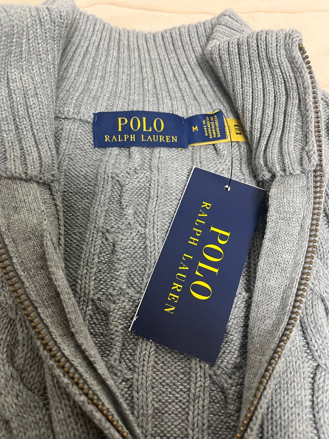 폴로 반집업 꽈배기 니트 상품이미지3