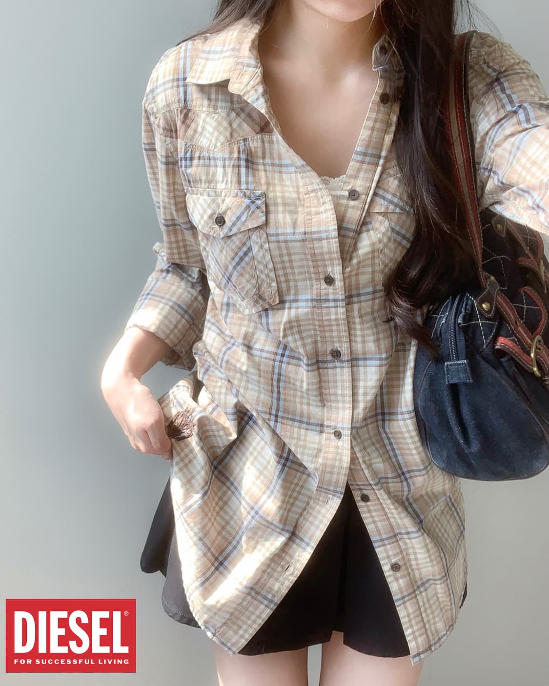디젤 체크 셔츠 상품이미지1