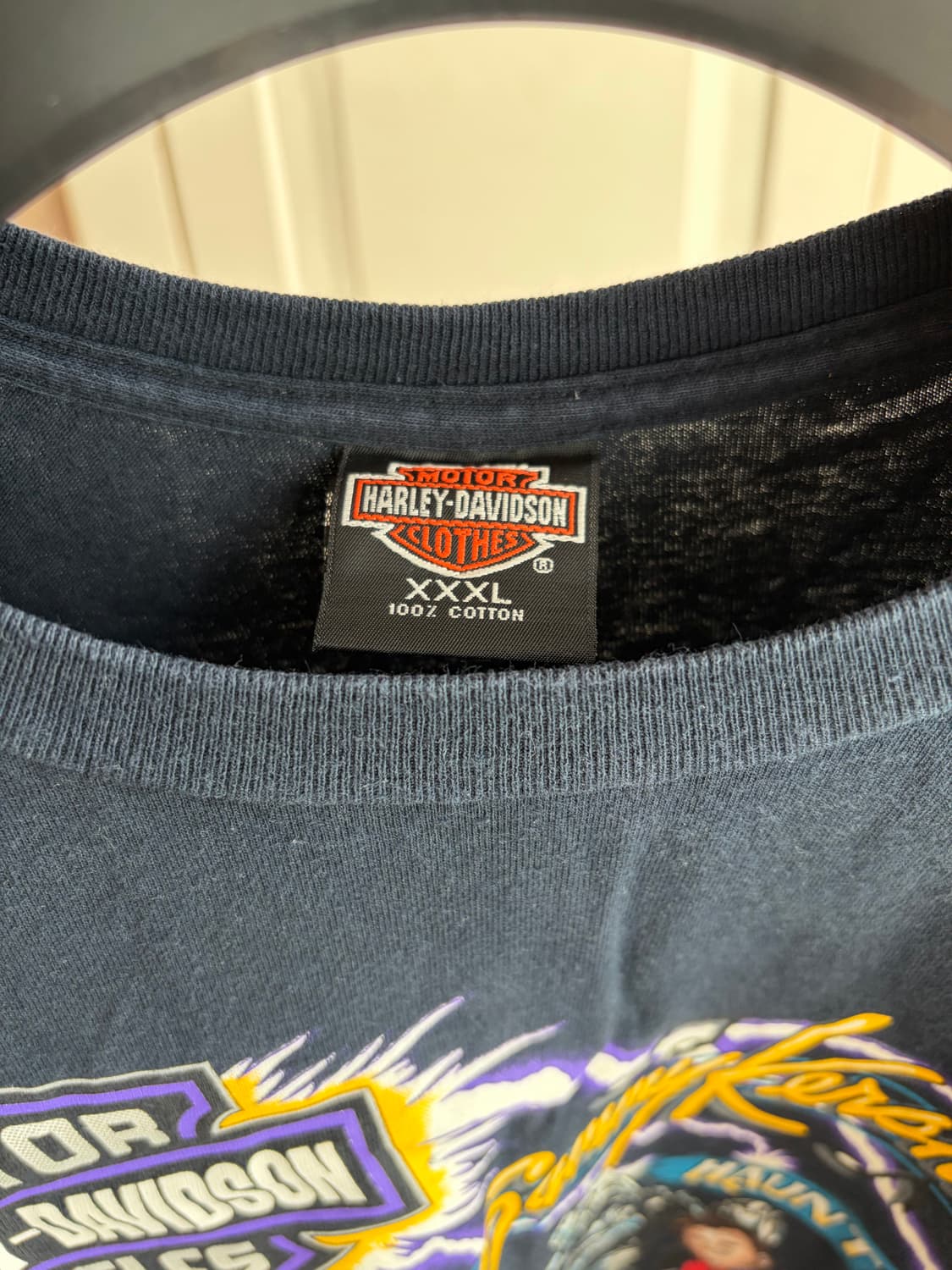 할리데이비슨 퍼플 번개 프린팅 반팔 티셔츠 xxxl 사이즈 상품이미지3