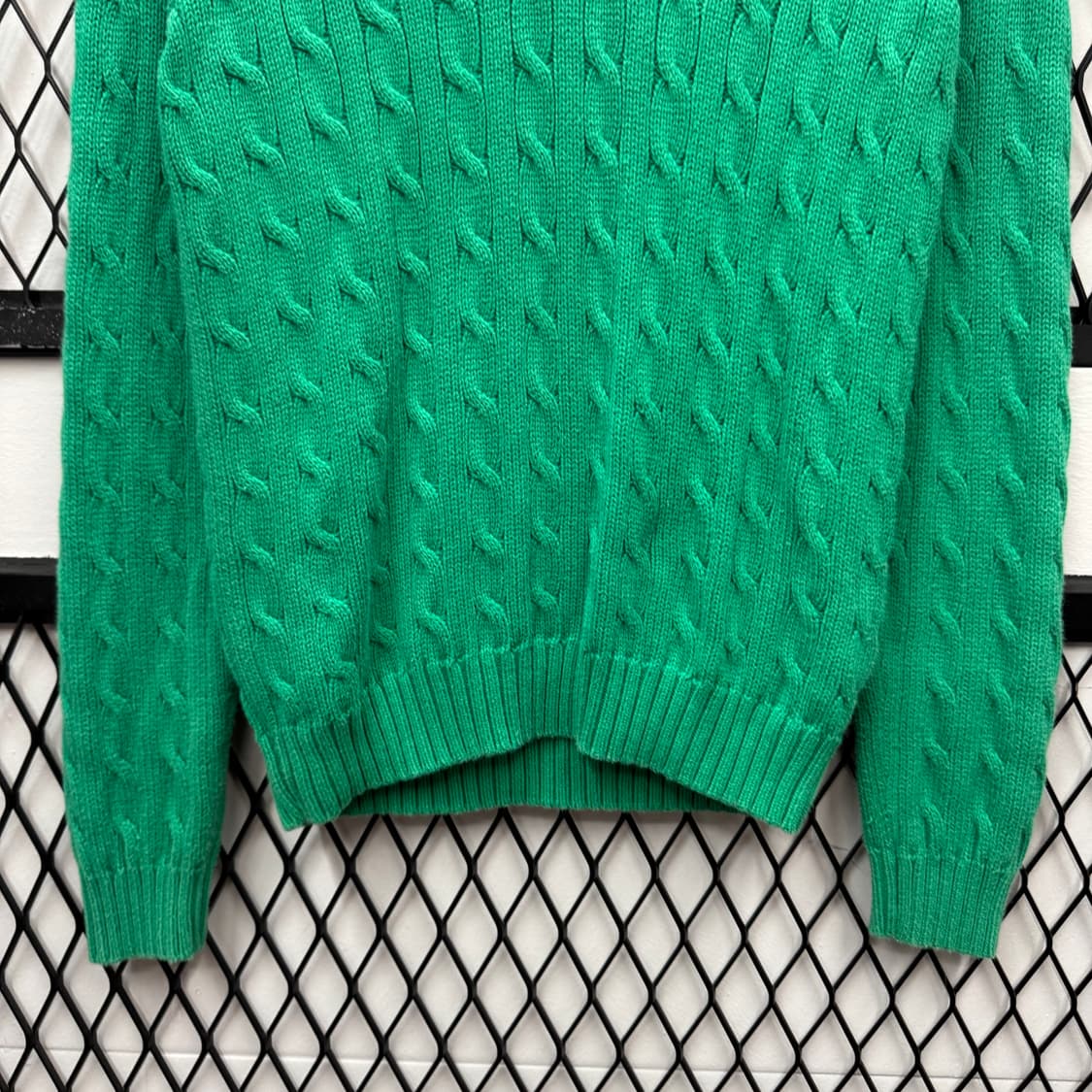 폴로 랄프로렌 케이블 니트 네이비 포니 포인트 그린 상품이미지4