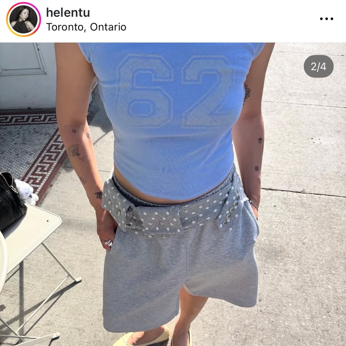 도트 미니 포켓 벨트 - 그레이 상품이미지3