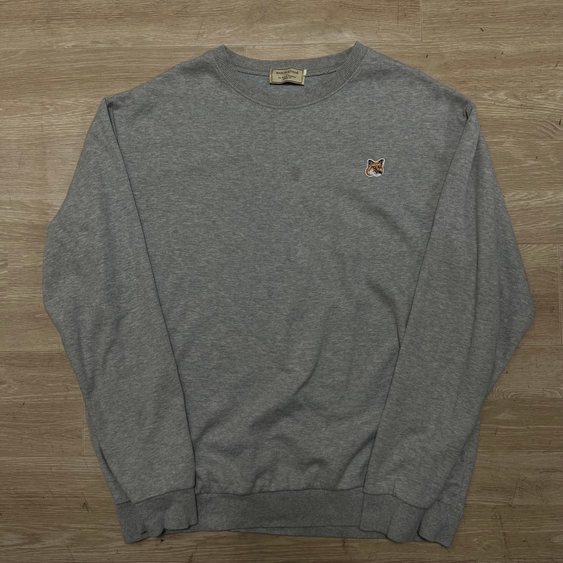 메종키츠네 키츠네 자수 로고 맨투맨 크루넥 티셔츠 [그레이] XL/105 상품이미지1