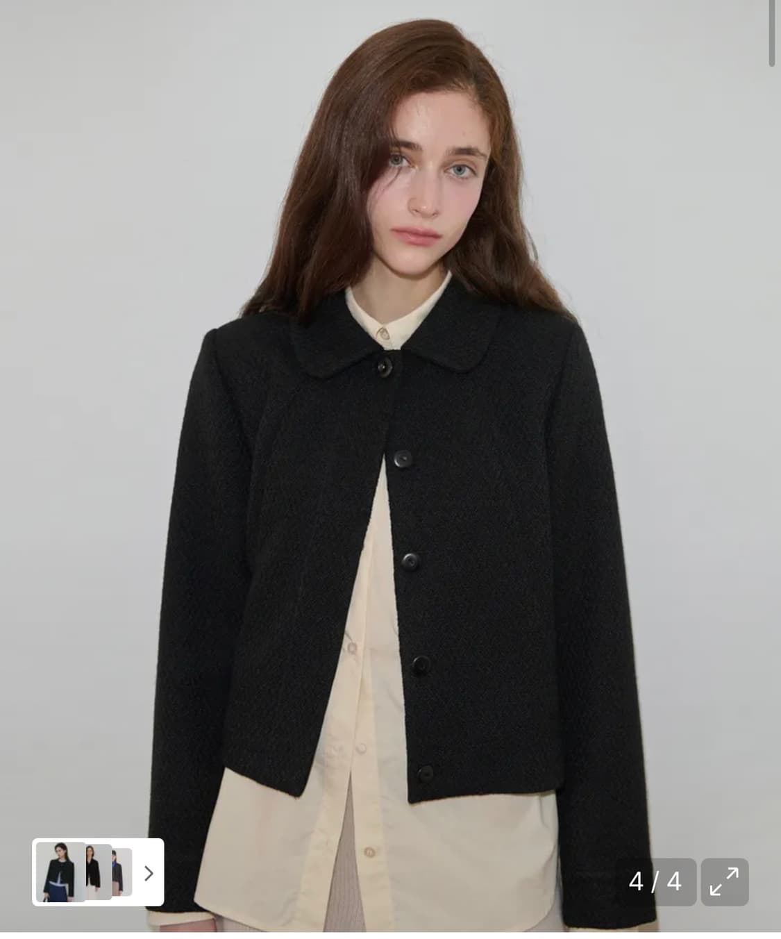 시눈 트위드 자켓 블랙 상품이미지1