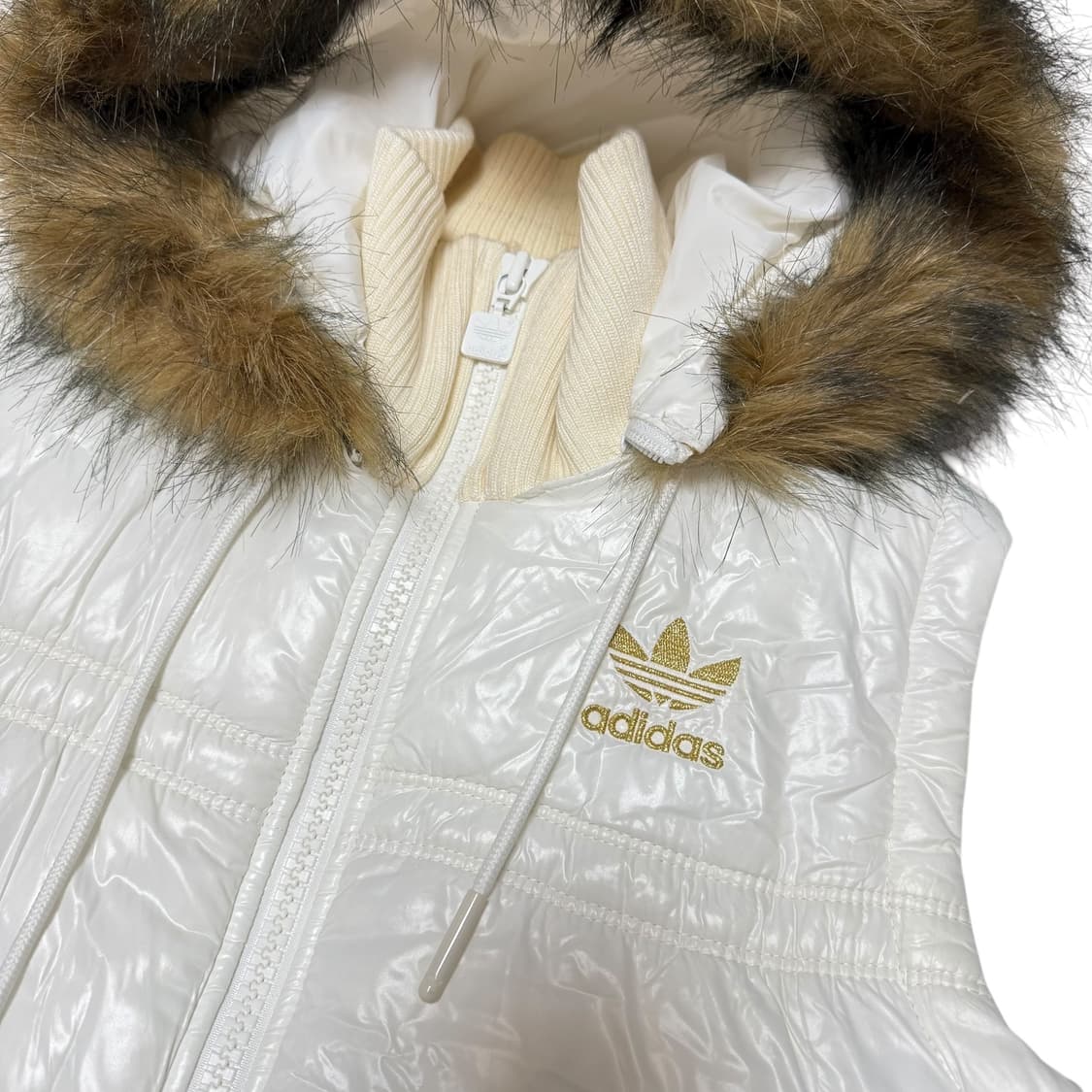 아디다스 화이트 후드 퍼 베스트 패딩조끼  상품이미지6