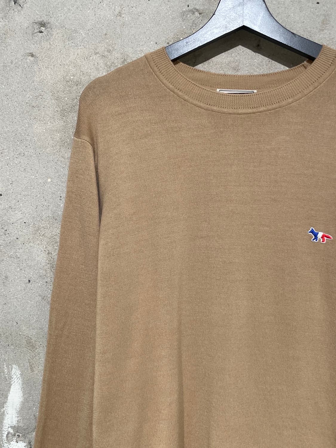 메종 키츠네 베이지 폭스 로고 울 니트 상품이미지2