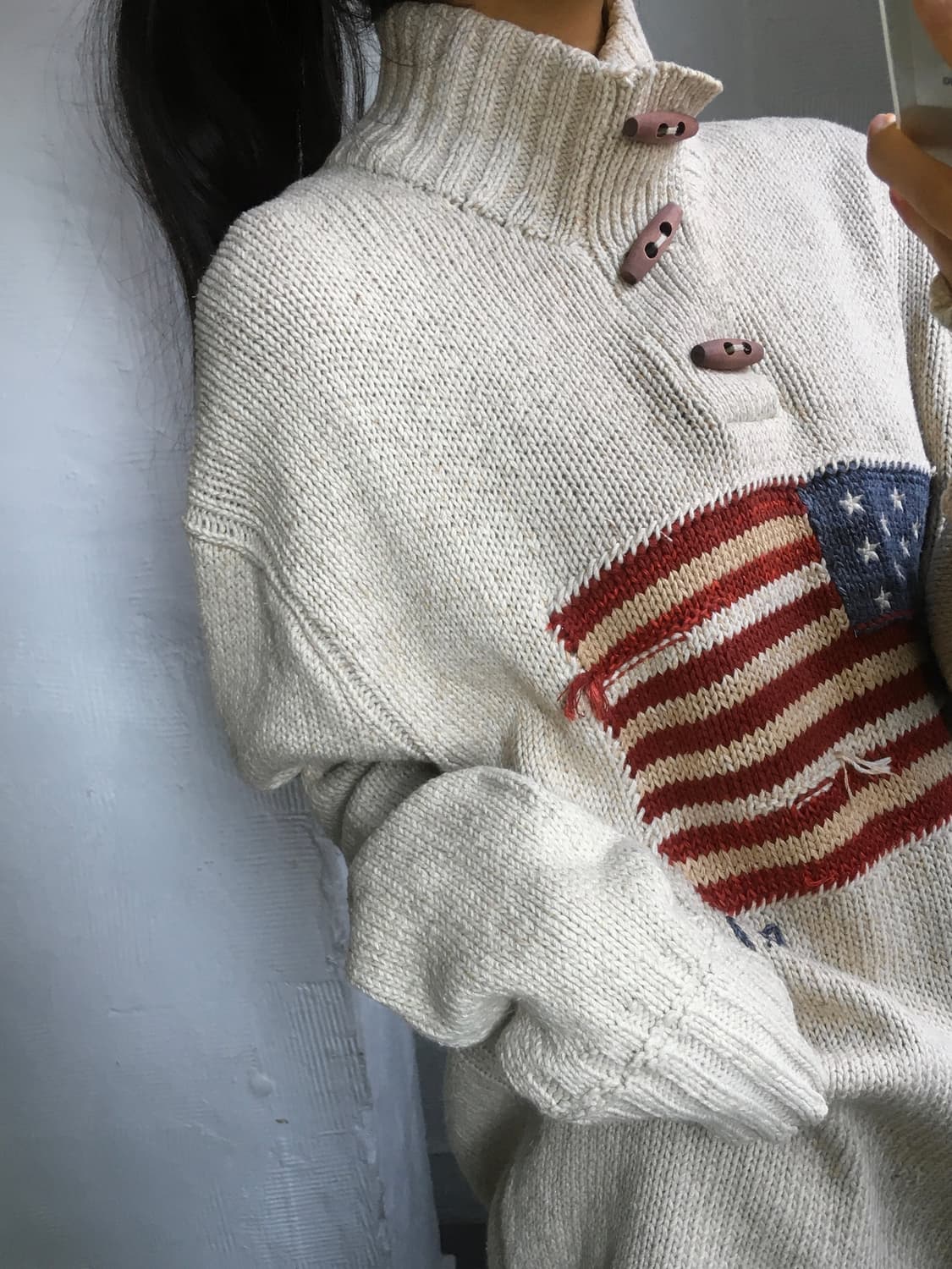 폴로랄프로렌 성조기 베이지 토글 버튼 니트 상품이미지4