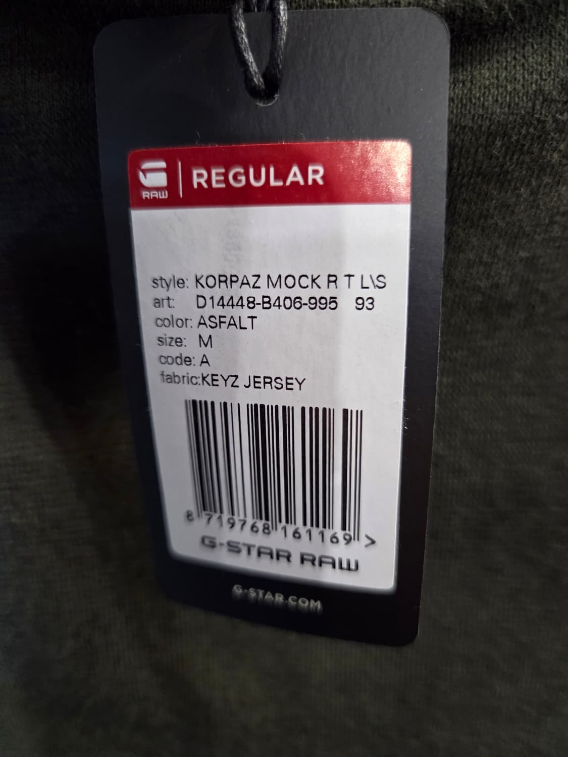 G-Star RAW 긴팔 티셔츠 카키색(M) 상품이미지5