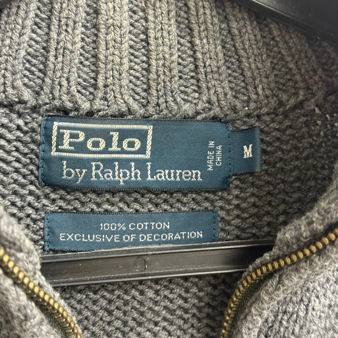 폴로 랄프로렌 헤비 그레이 하프집업 니트 M 상품이미지2