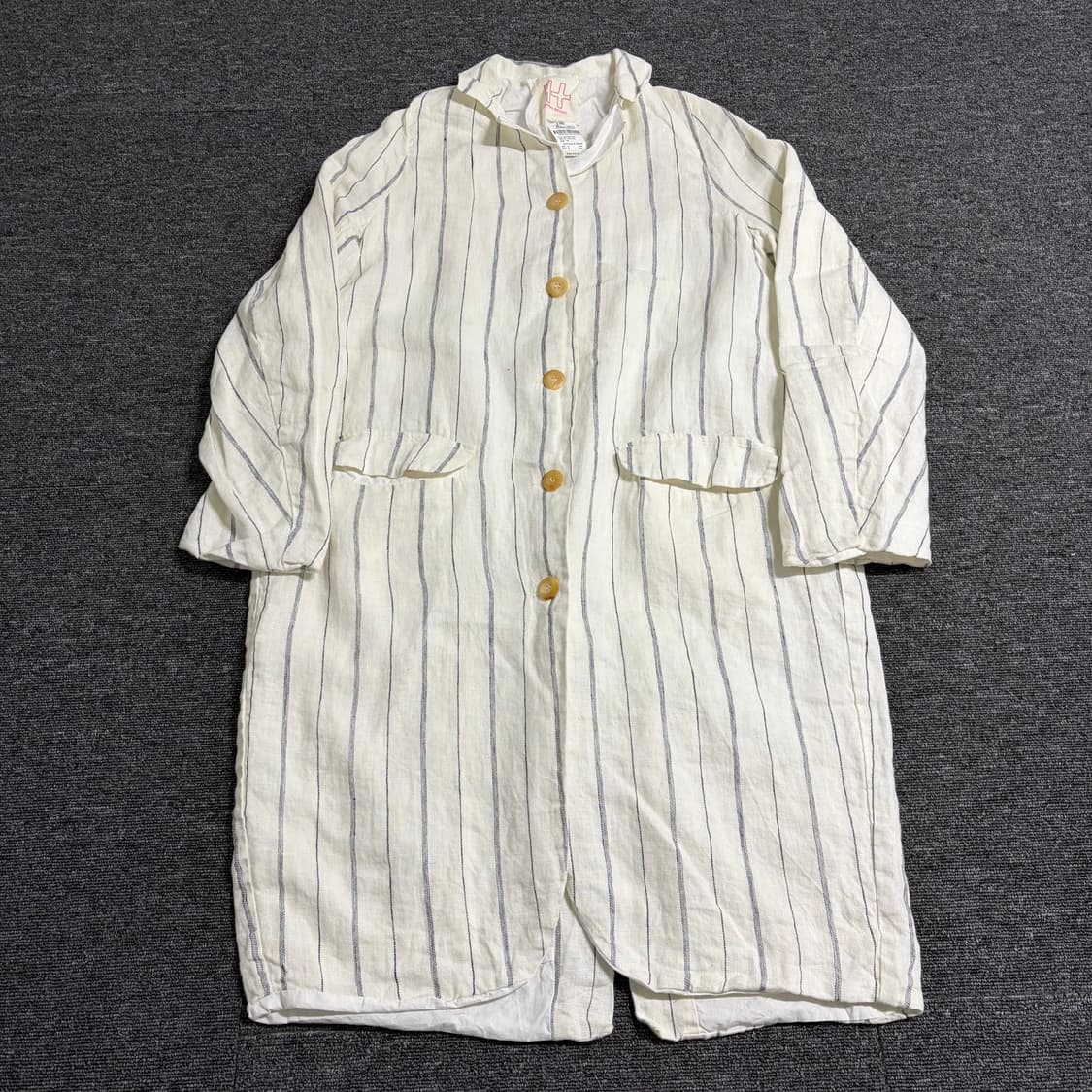 HANNOH WESSEL 린넨 패턴 라운드코트 상품이미지1