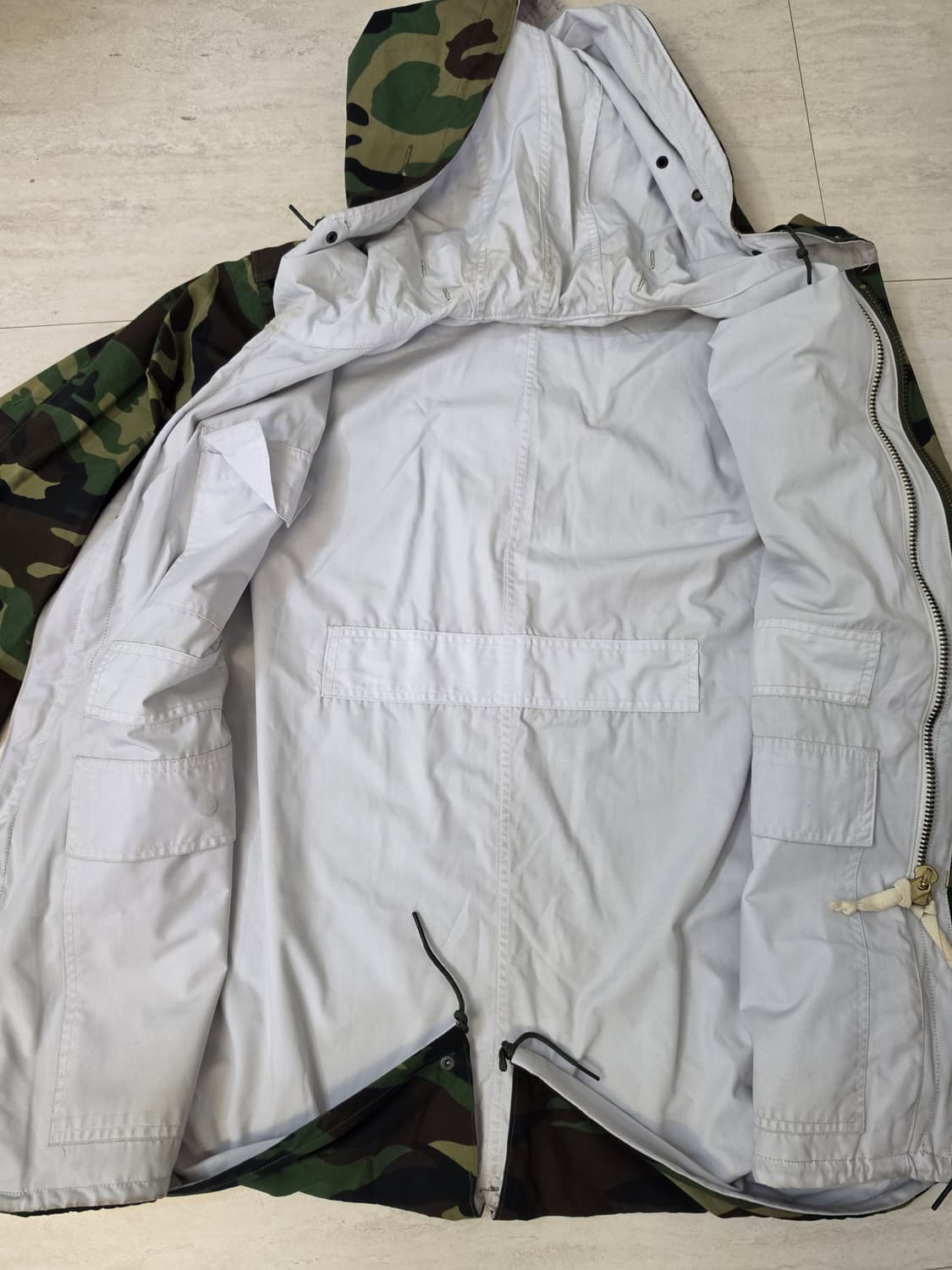 밀리터리 카모 야상 점퍼 후드 자켓_혹한기 파카 외피 상품이미지3