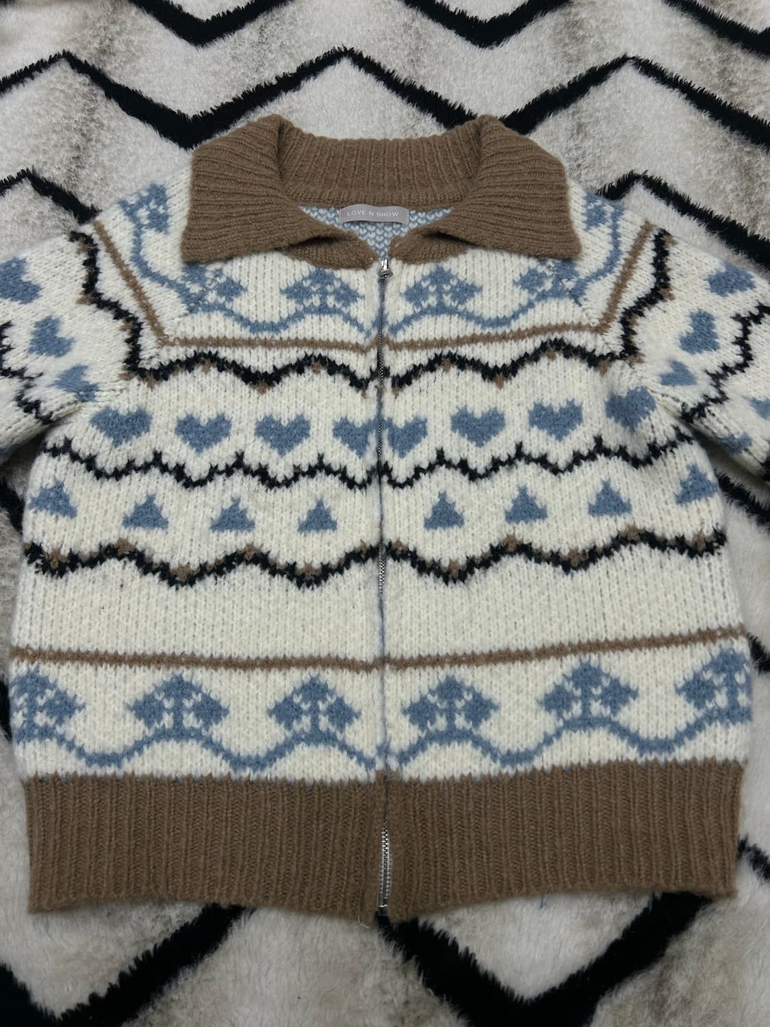 [Free]러브앤쇼 크롭 카라 니트자켓 상품이미지3