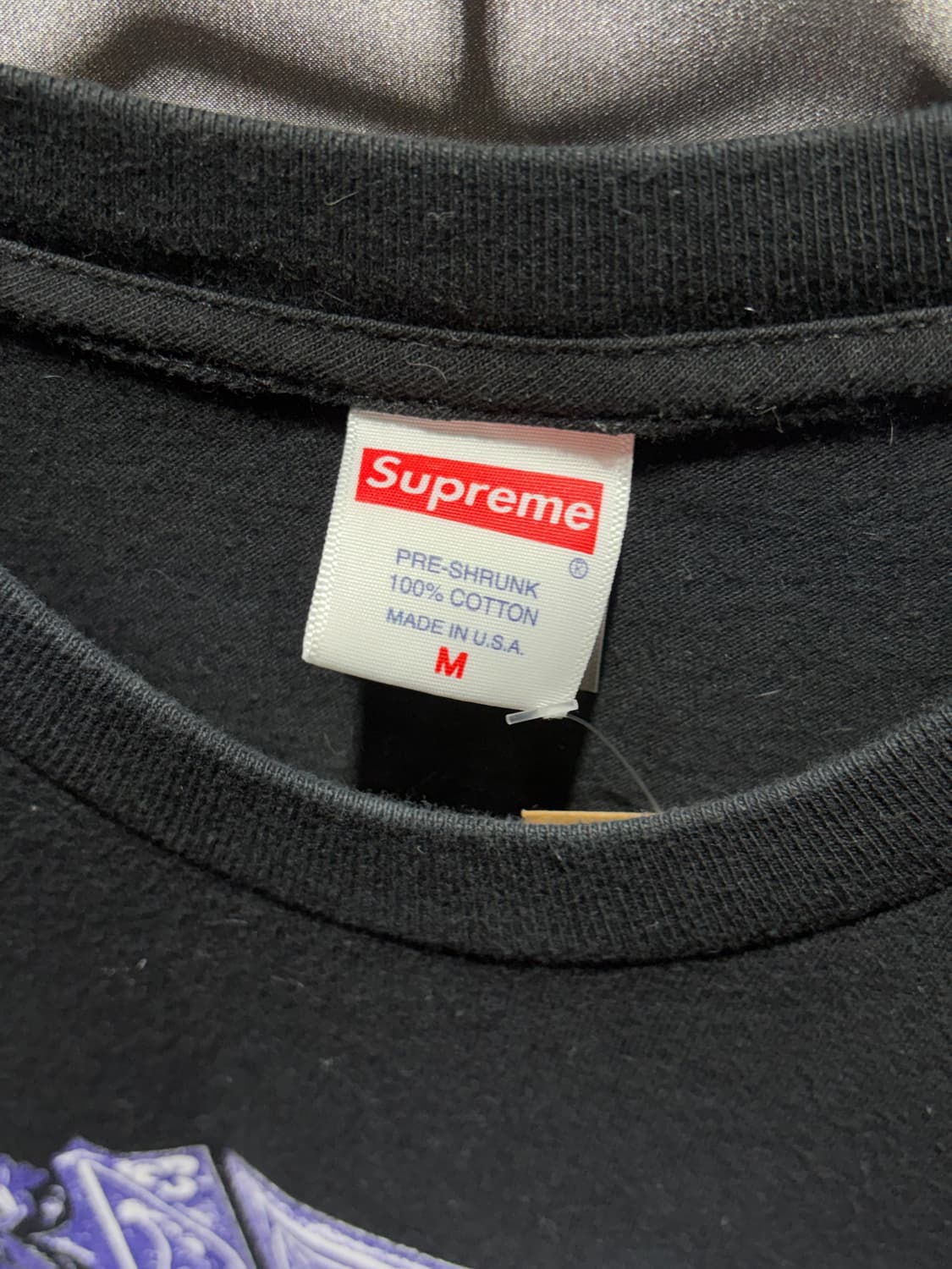 M 슈프림 스펠링 빅로고 퍼플 프린팅 롱슬리브 상품이미지7