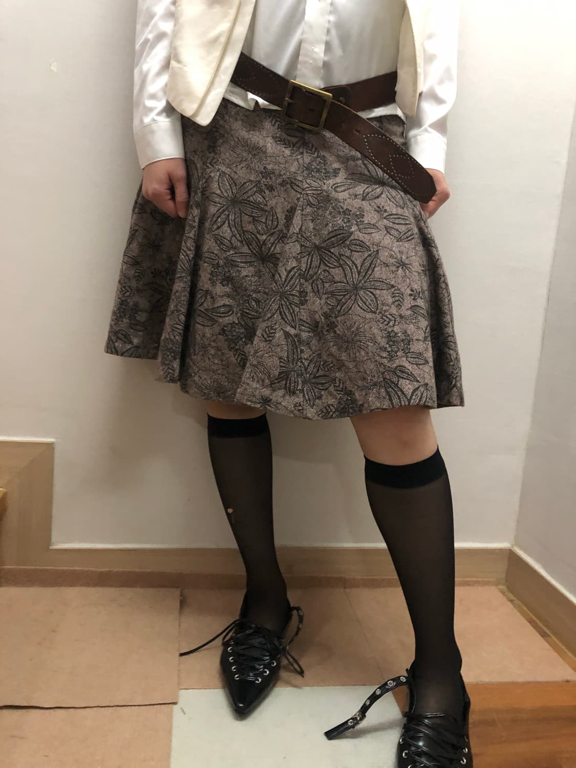 빈티지 브라운 오리엔탈 미디 스커트 상품이미지3