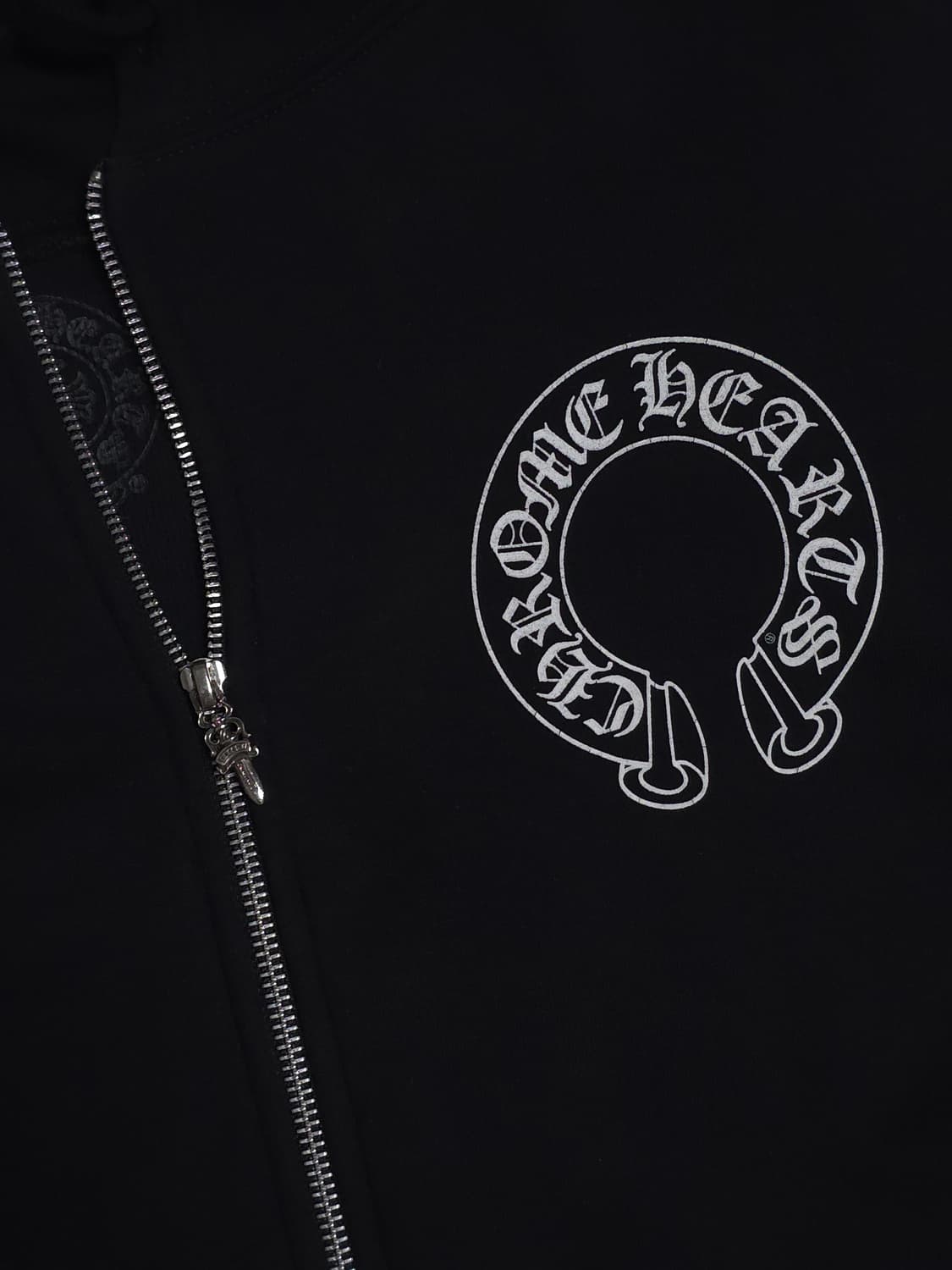 [XXL] 크롬하츠 홀스슈 플로랄 헤비웨이트 후드집업 블랙 상품이미지4