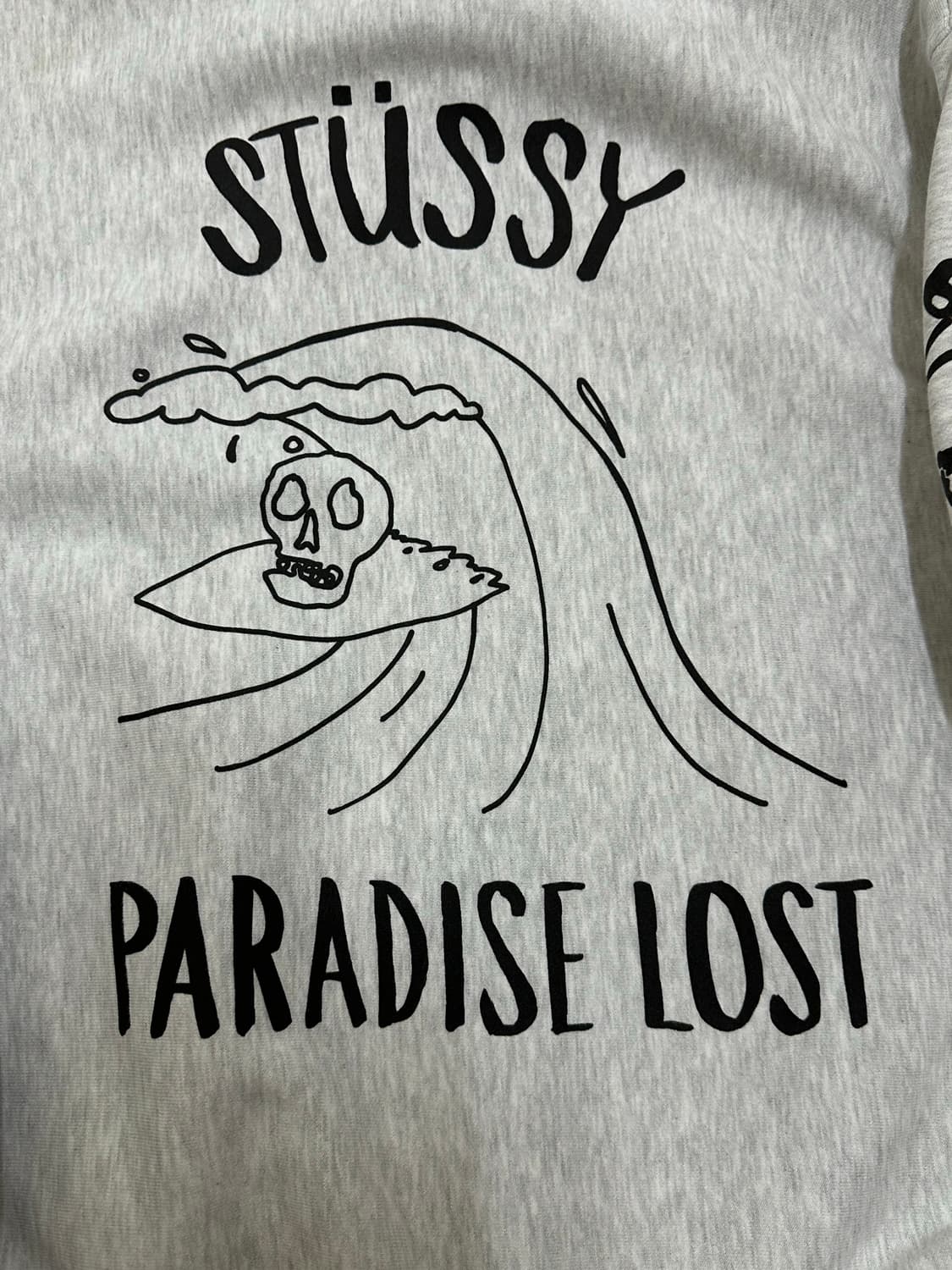 스투시 stussy 후드집업 애쉬 헤더 파라다이스 해골 상품이미지3