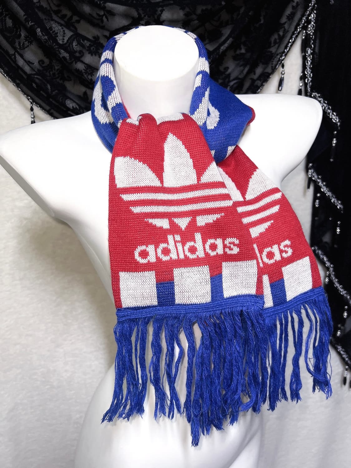 아디다스 adidas 레드 블루 파이어버드 태슬 머플러 목도리 축구유니폼 상품이미지7