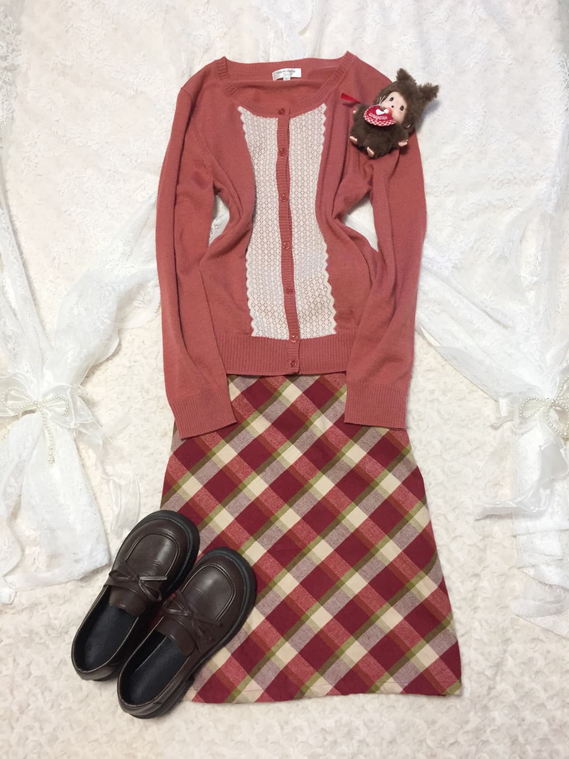 빈티지 사만사모스 사과 체크 스커트 상품이미지2