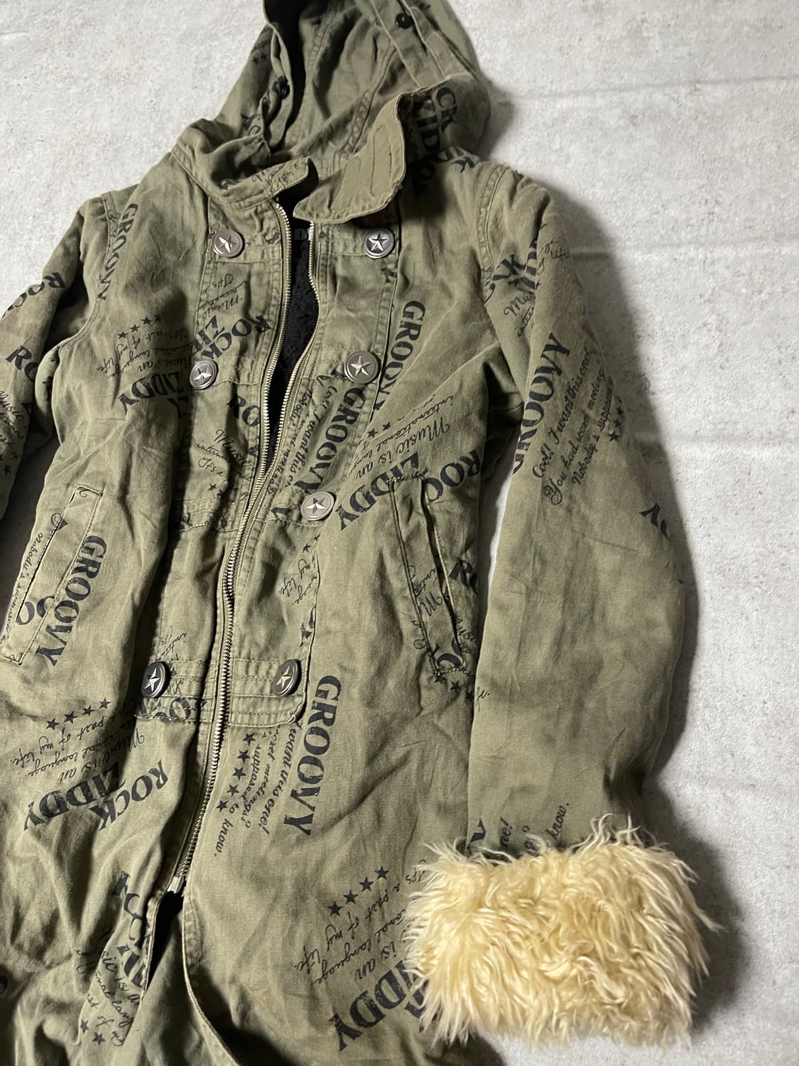 (Ziddy)y2k down fur jacket 상품이미지2