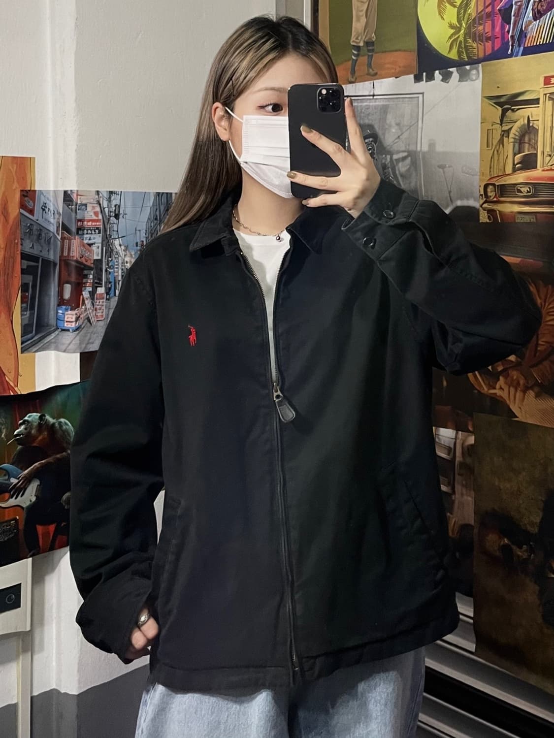 폴로 랄프로렌 신형 블랙 블루종 L  상품이미지2