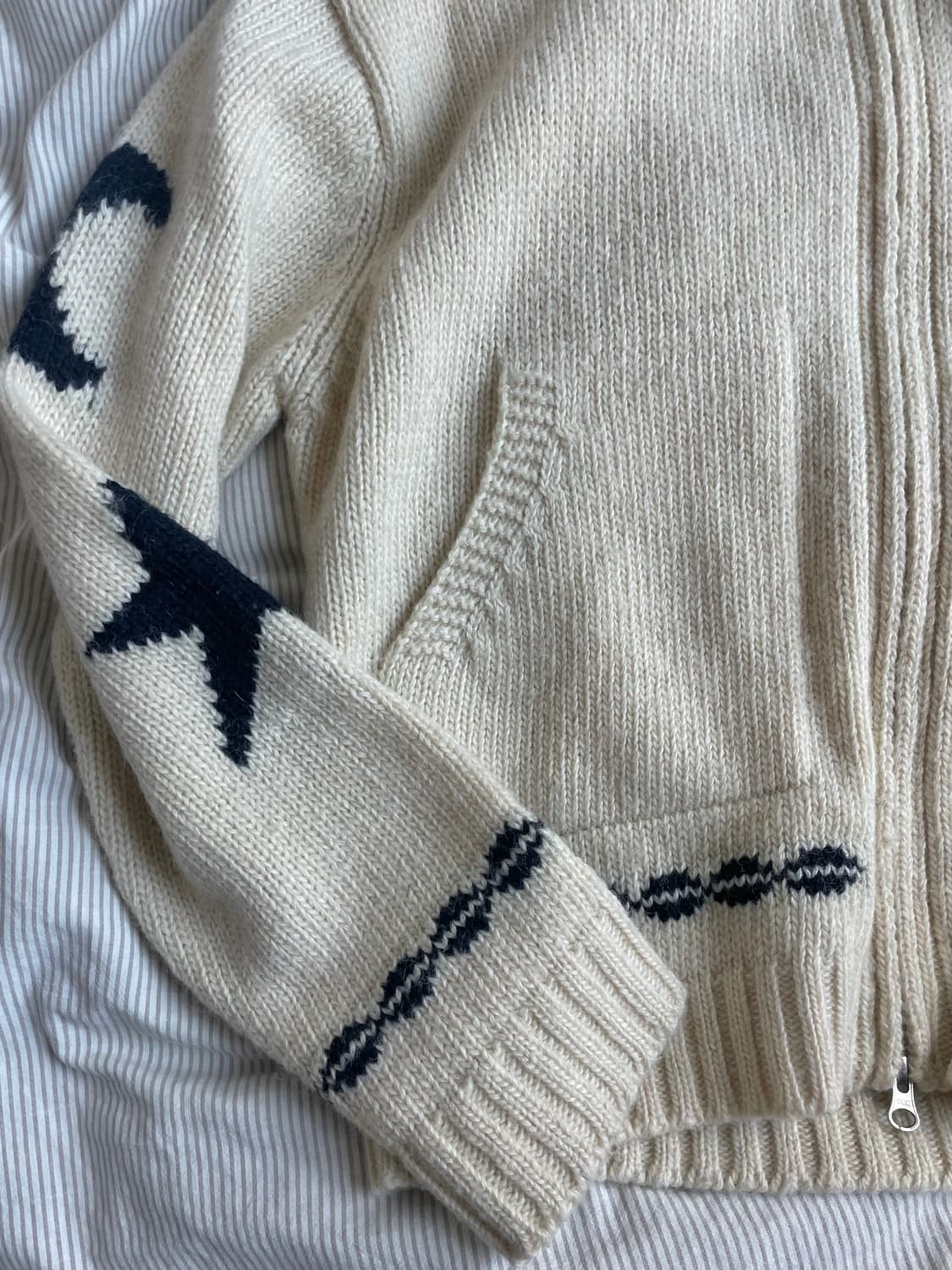 셔틀랜드울100% 코위찬 카라니트집업 가디건 지퍼가디건 상품이미지2