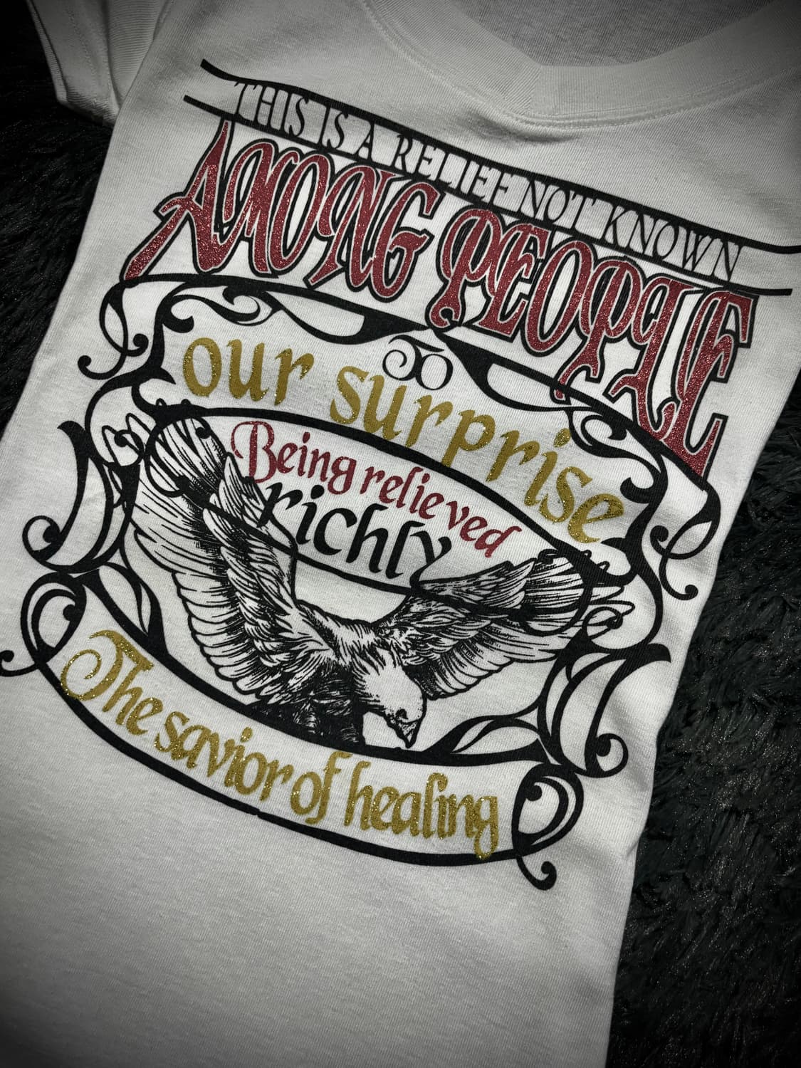 화이트 이글 프린팅 레터링 반팔 티셔츠 상품이미지3