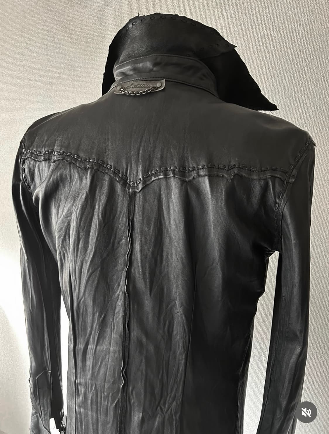 14th addiction rare cutting leather shir 상품이미지6