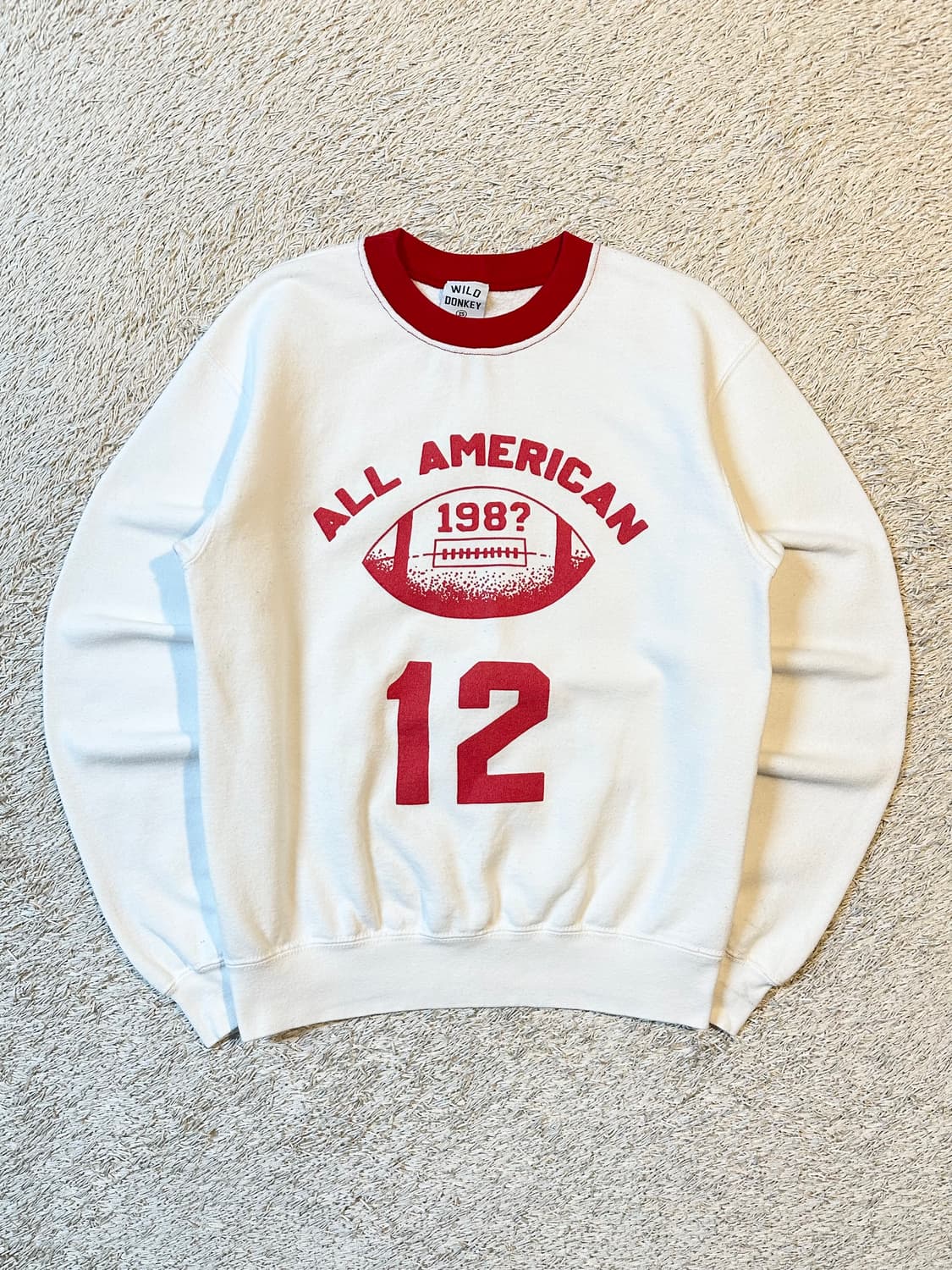 매장판) 와일드동키 All American 맨투맨 화이트 상품이미지1