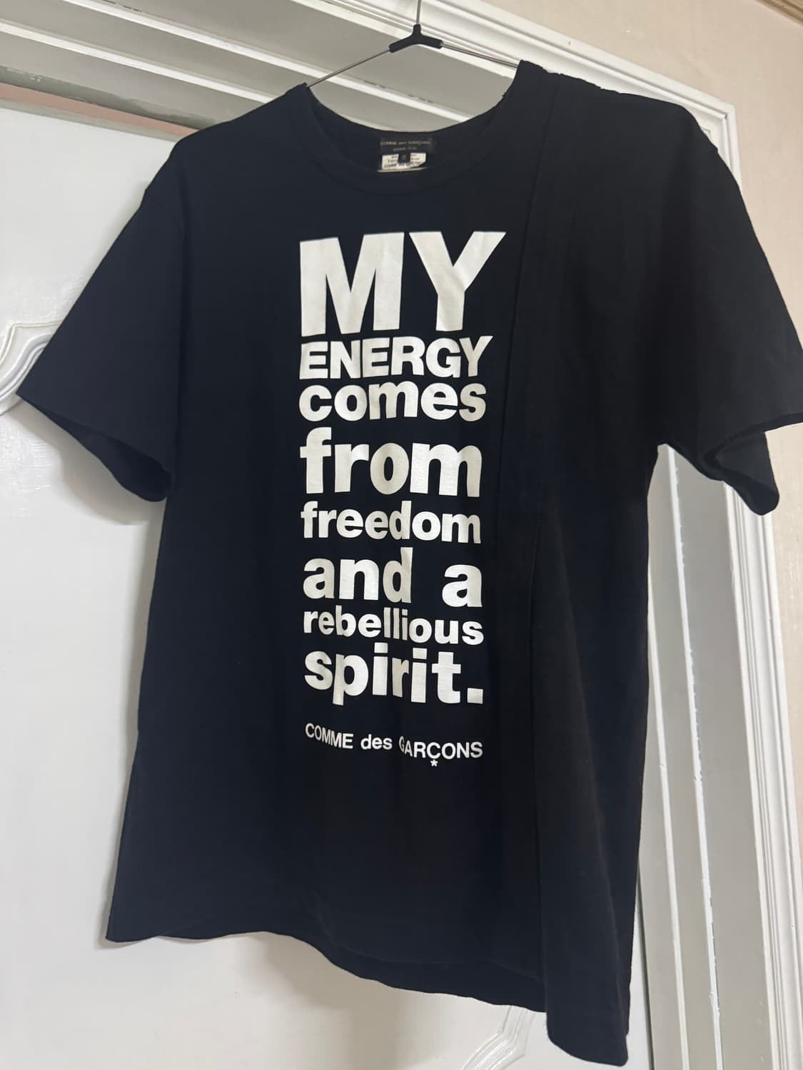 꼼데가르송 옴므 마이에너지 반팔 블랙 M 상품이미지1