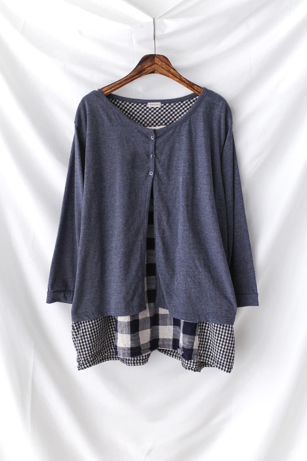 check layered long sleeve 상품이미지1