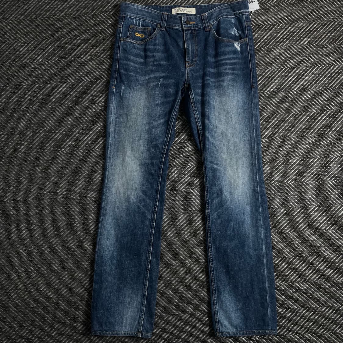 플랙 워싱 데님 스트레이트 팬츠o 3657 상품이미지1