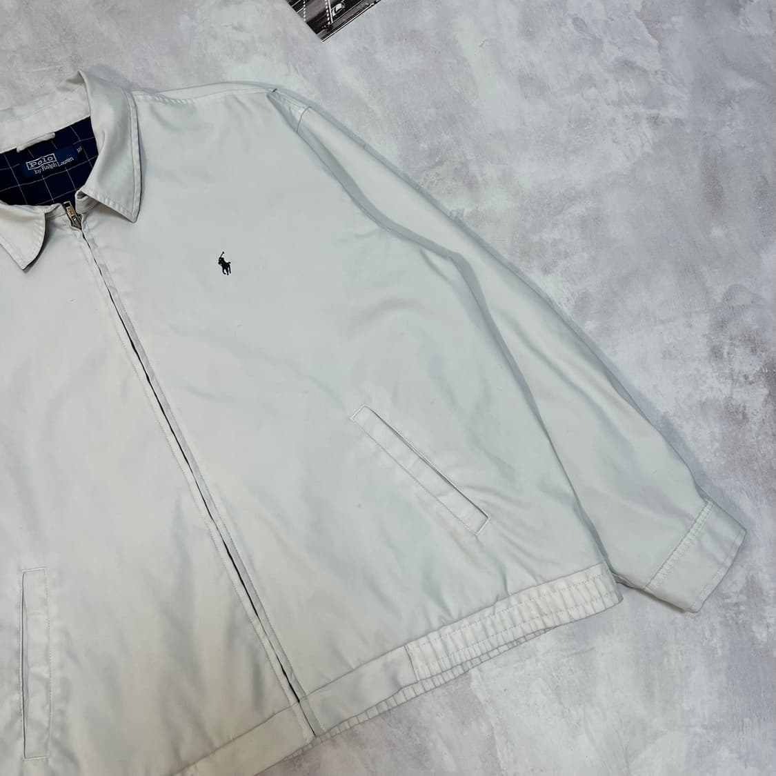 90S 폴로 랄프로렌 화이트 로고 폴리쉘 자켓 상품이미지5