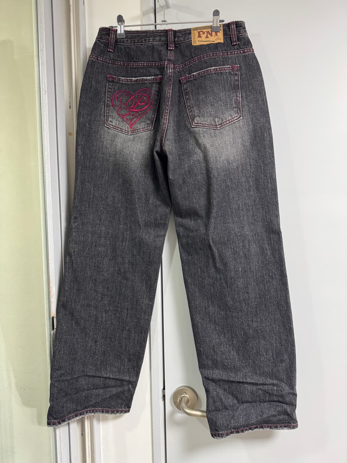 플리즈노팔로우 와이드데님 블랙 1 상품이미지2