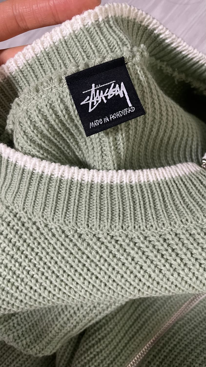 스투시 나이키 콜라보 그레이 라운드 니트집업 상품이미지1