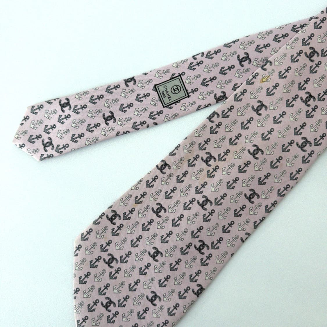 샤넬 빈티지 넥타이 (마린 닻 앵커 로고) 상품이미지3