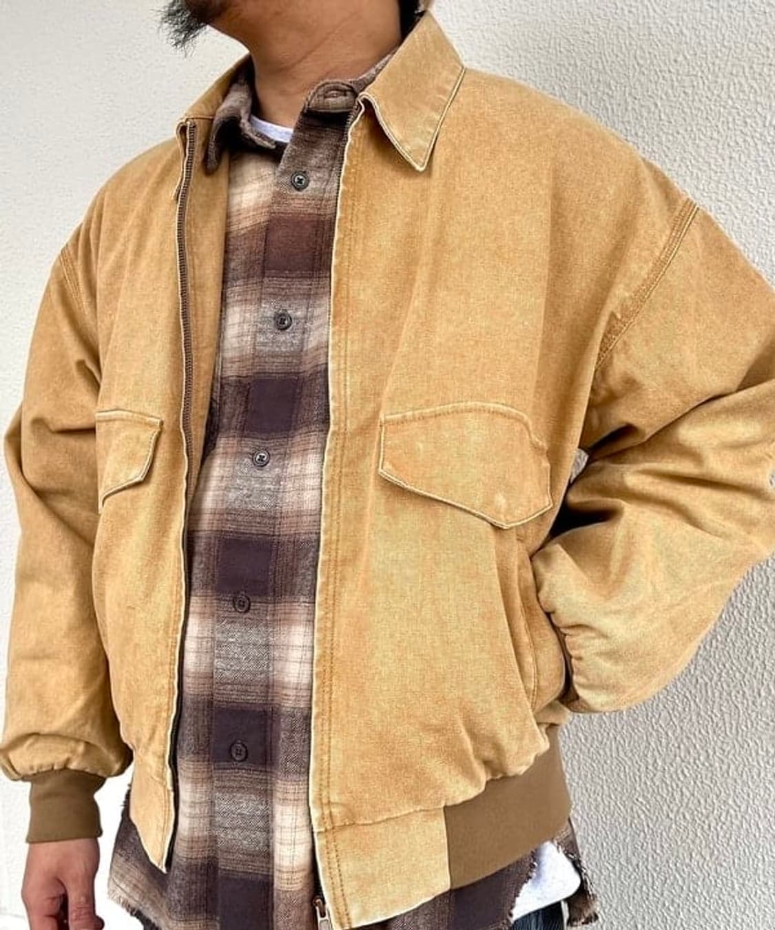 빔즈 코튼 봄버 자켓 블루종 베이지 (S) 상품이미지7