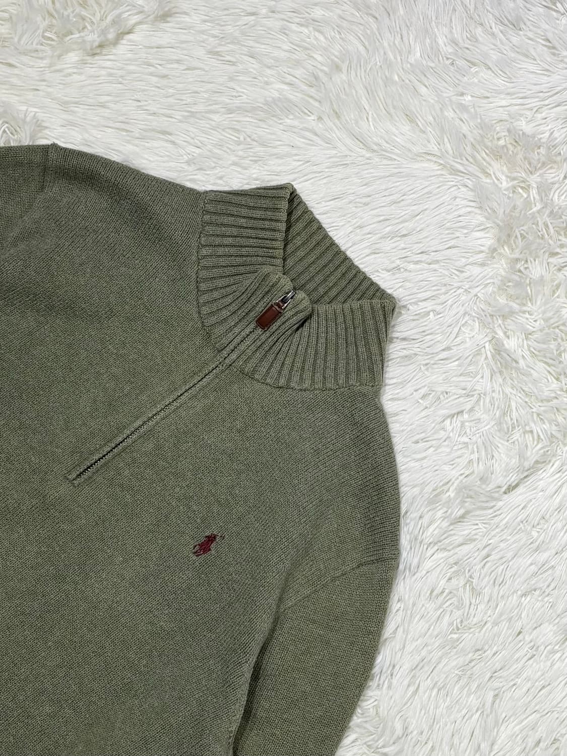 폴로랄프로렌 버건디포니 말차 니트 반집업 상품이미지4