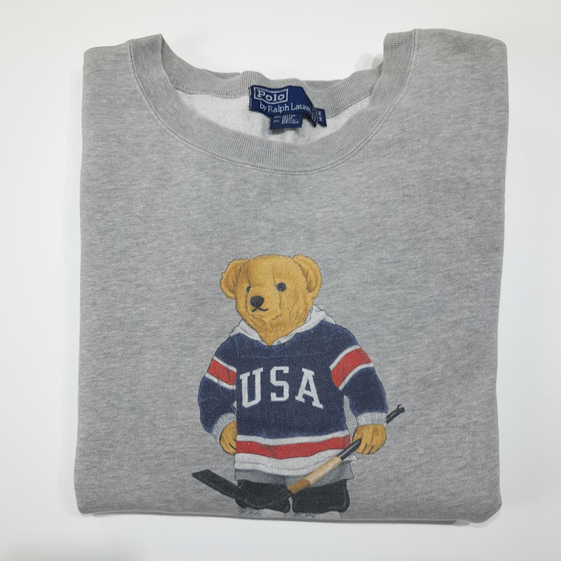 CL536 M 폴로 90s 캐나다판 하키베어 그레이 맨투맨 상품이미지8