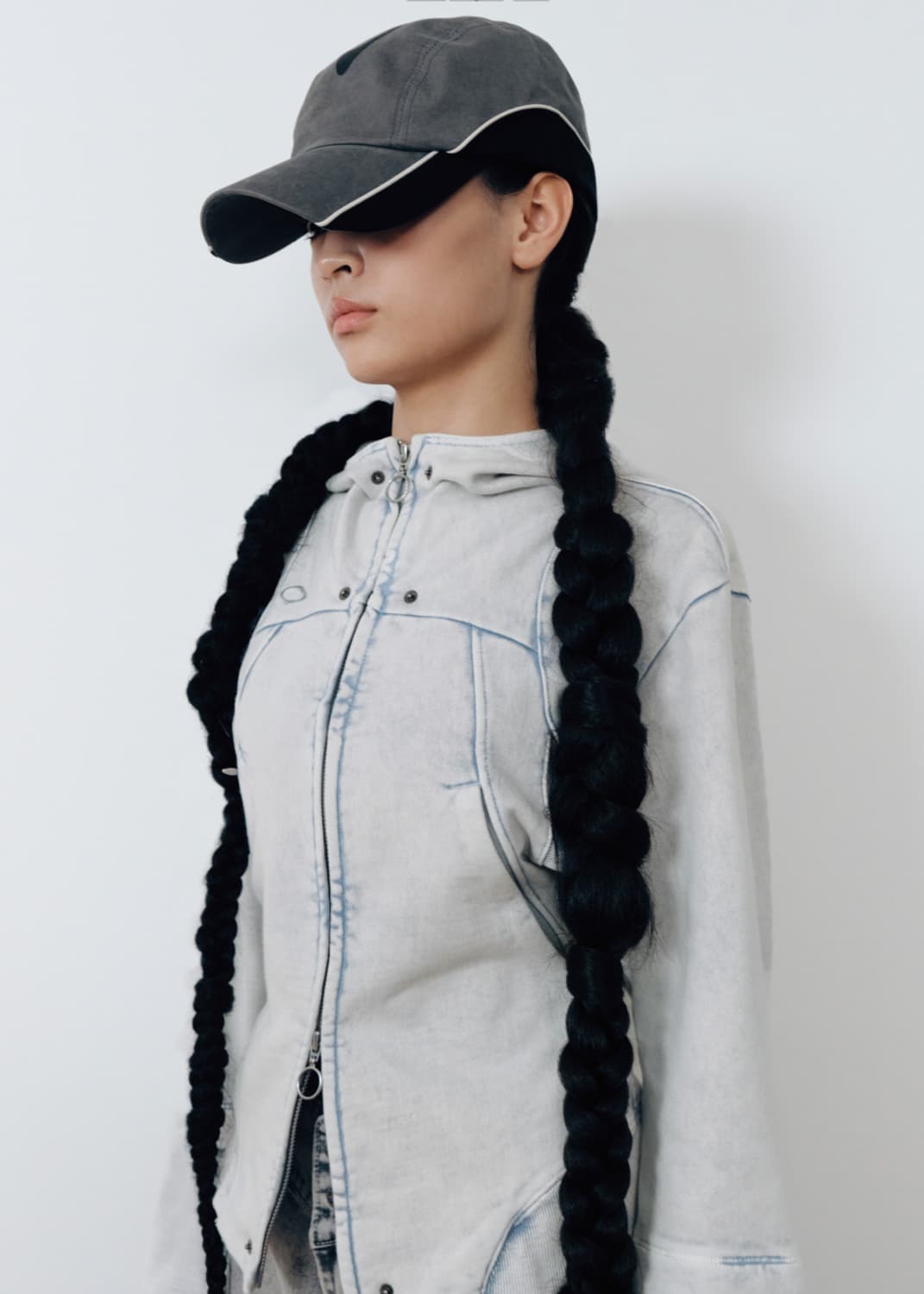 RHOMBUS PUNCHING HOODIE ZIP-UP_BLEACHED 상품이미지6