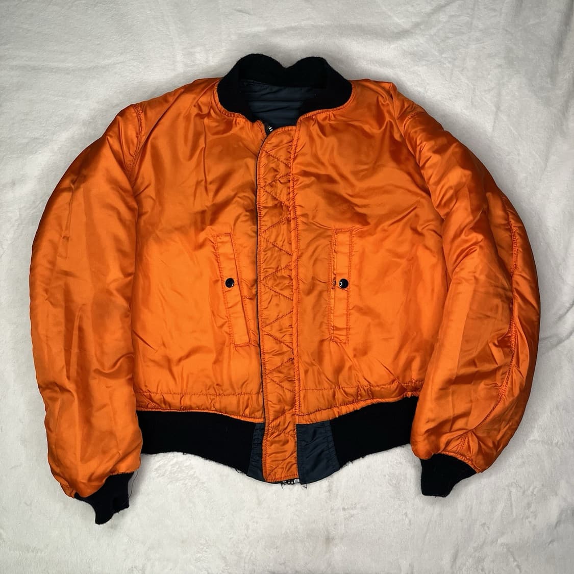 90s 미공군 납품용 알파인더스트리 MA-1 플라이트자켓 네이비 상품이미지6