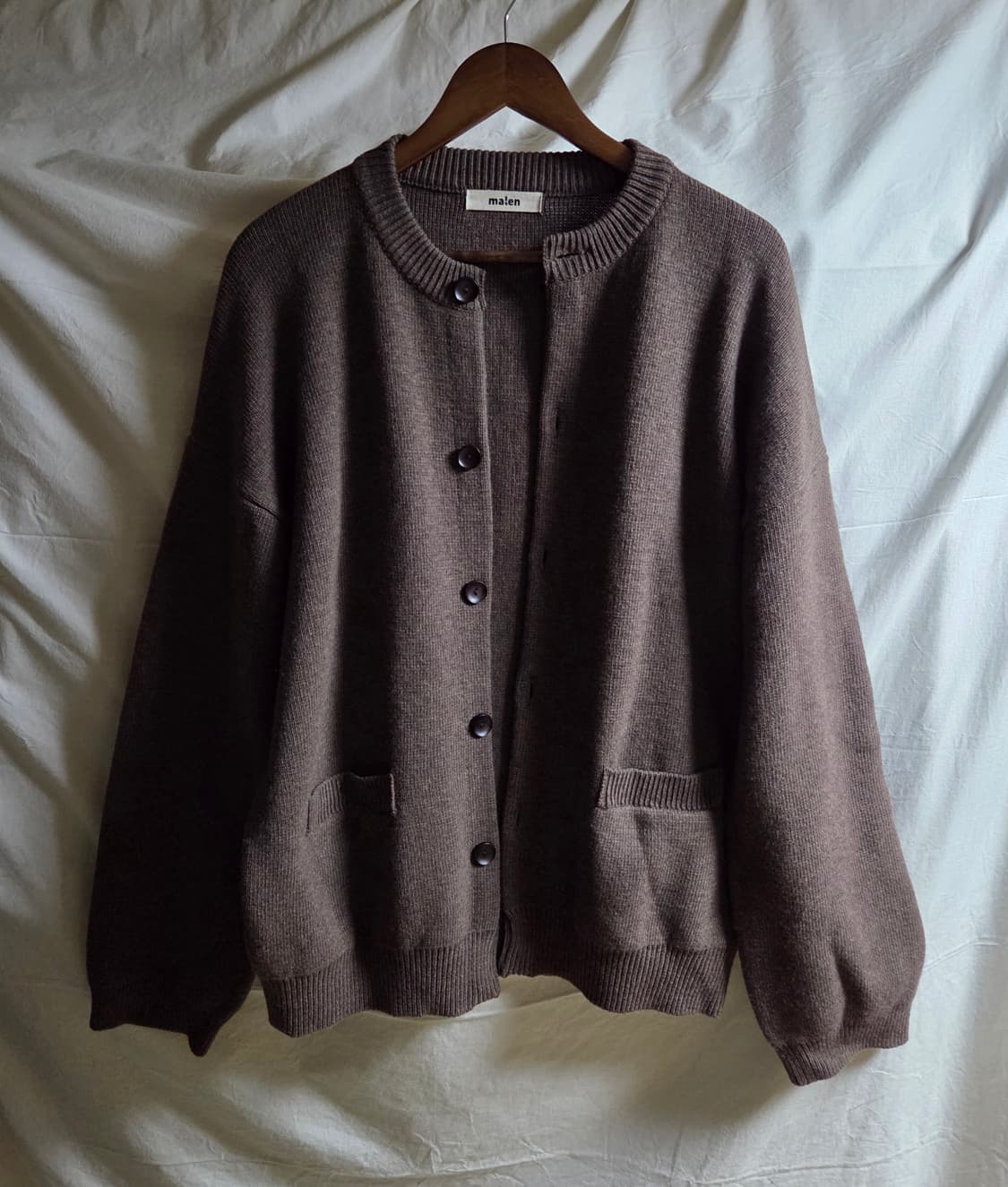 malen 말렌 울 캐시미어 니트 가디건 브라운 1 상품이미지2