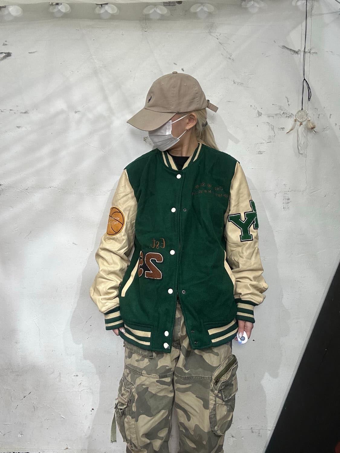 자라 그린 가죽 자수 바시티 야구 잠바 봄버 점퍼  상품이미지2