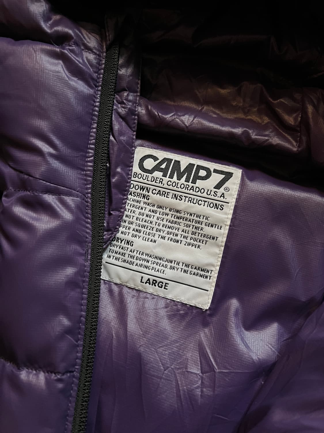 [L]CAMP7 아웃도어 퍼플 다운 경량 패딩 상품이미지2