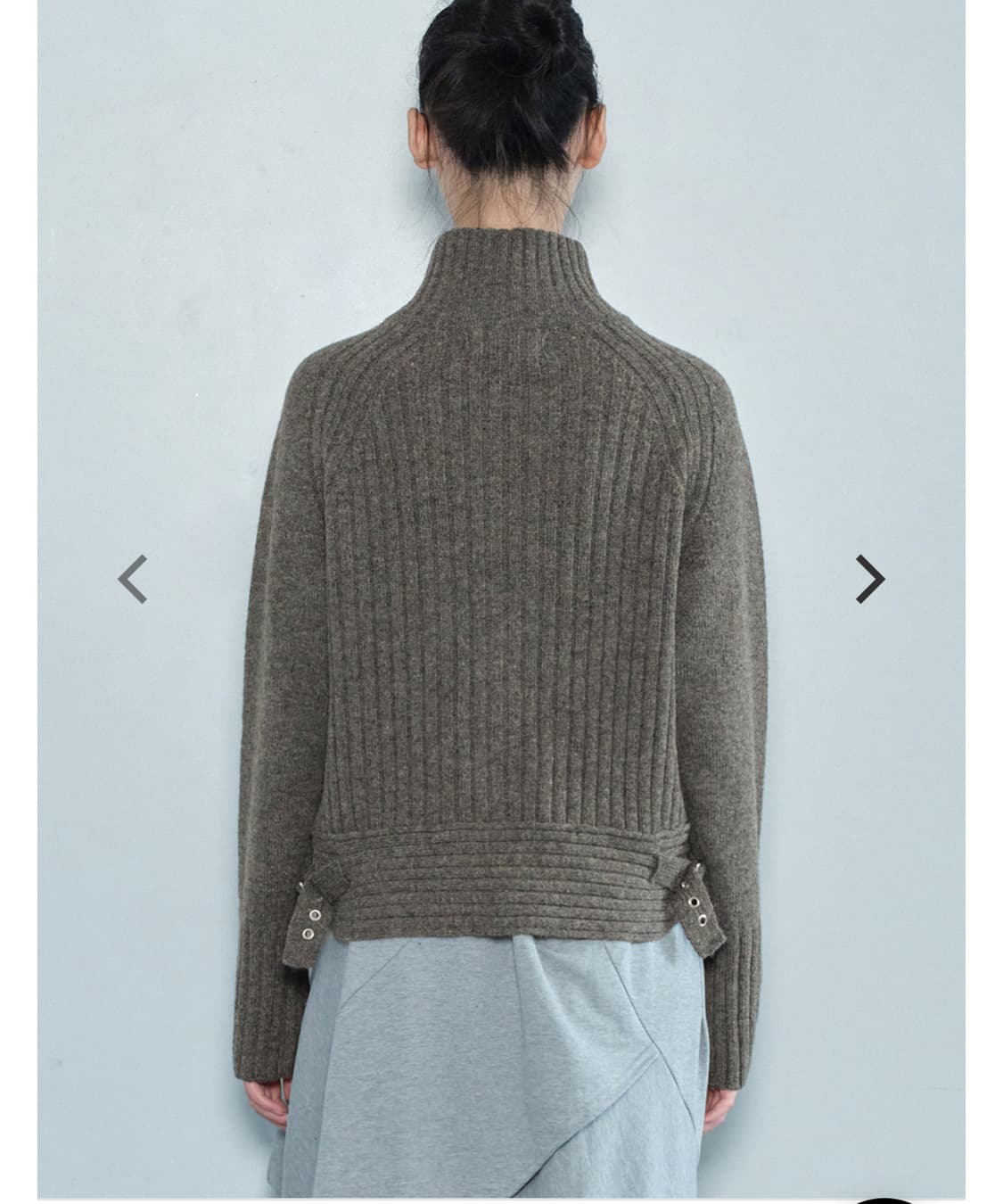 세릭 HEM BUTTON KNIT ZIP UP 브라운 상품이미지2