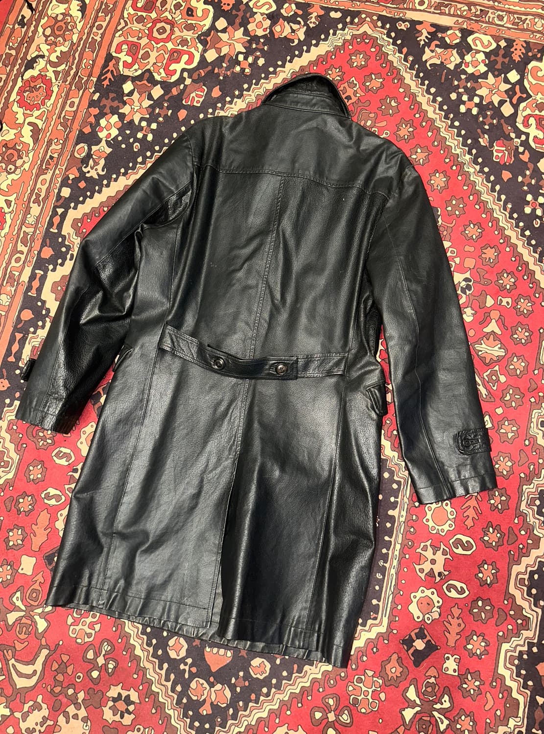 ( M-L ) 가죽코트 가죽카코트 가죽롱자켓 레더자켓 가죽하프자켓 상품이미지4