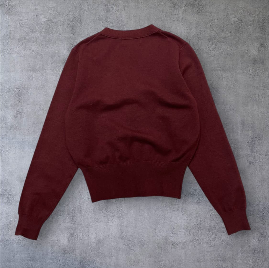 제너럴 아이디어 General idea 버건디 크롭 브이넥 가디건 S 상품이미지8