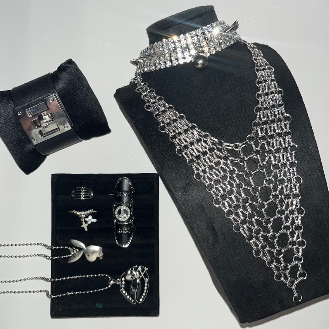 빈티지 악세서리 목걸이 팔찌 반지 펑크 락시크 십자가 해골 상품이미지2