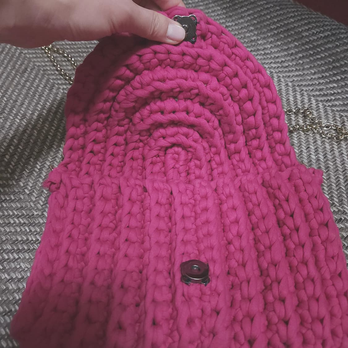 핸드메이드 쿨톤 핑크 뜨개 가방 체인백 상품이미지3